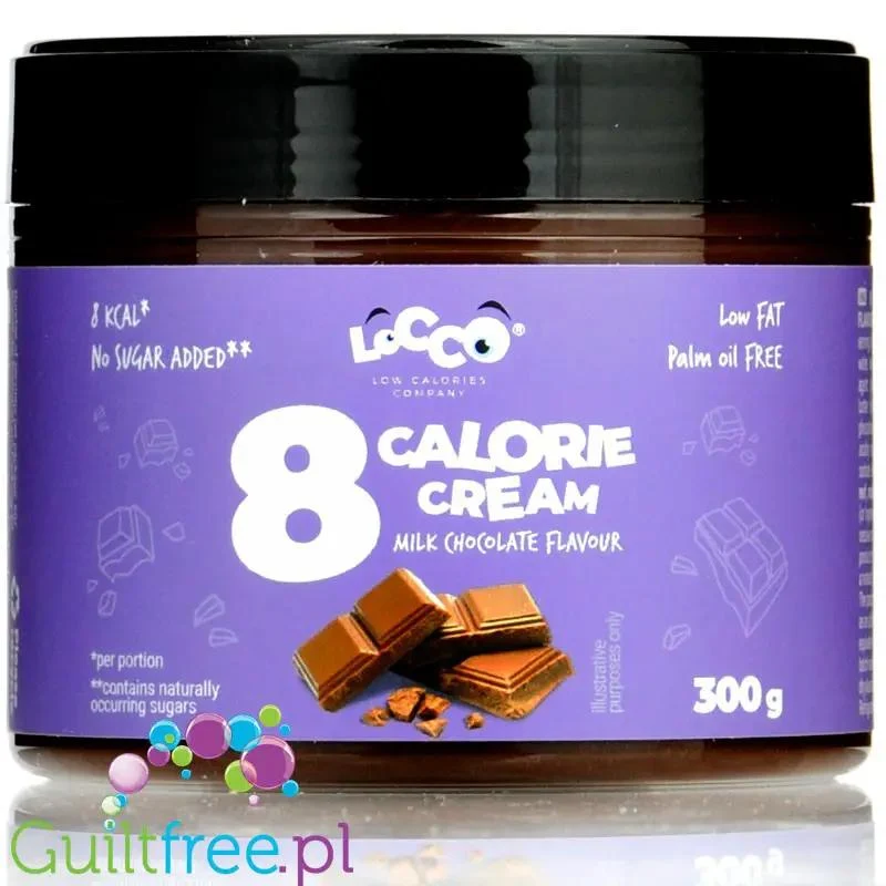 Locco Milk Chocolate Spread 150kcal - niskotłuszczowy krem do smarowania bez cukru, Mleczna Czekolada