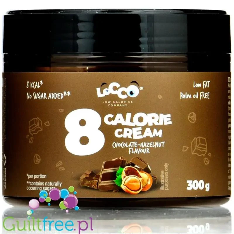 Locco Chocolate Hazelnut Spread 150kcal - niskotłuszczowy krem do smarowania bez cukru, Czekolada & Orzech Laskowy