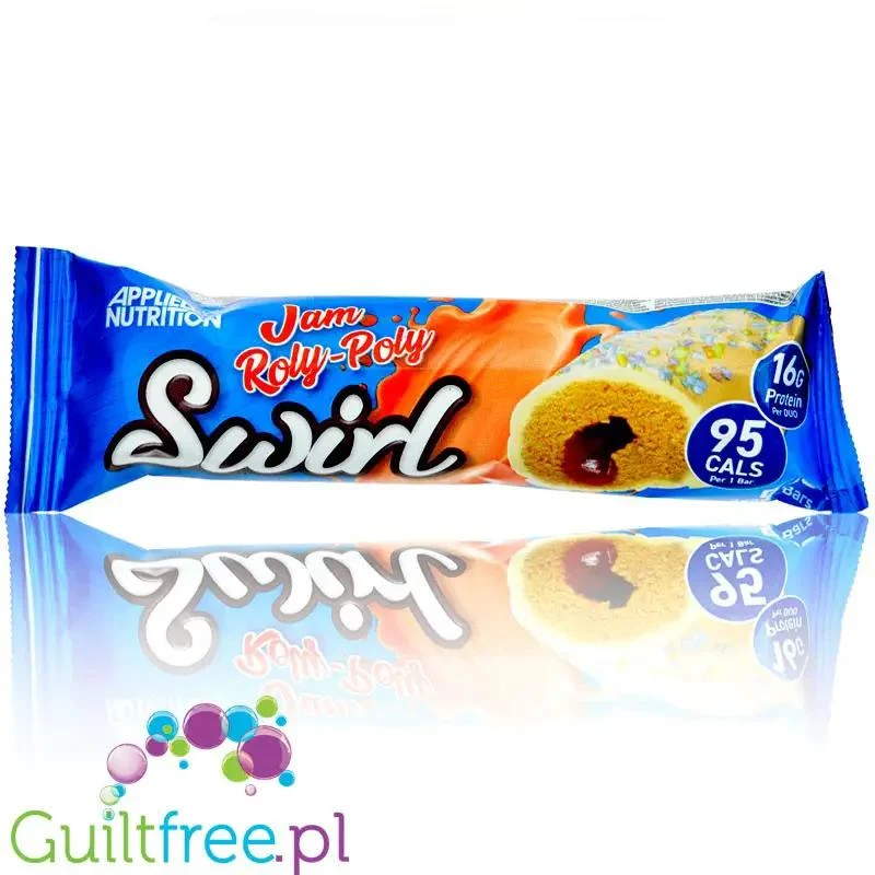 Applied Swirl Duo Bar Jam Roly Poly - nadziewany baton białkowy w czekoladzie