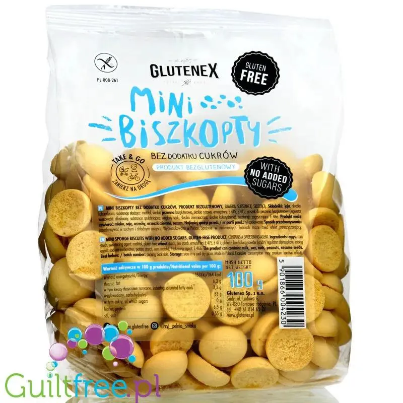 Glutenex bezglutenowe mini biszkopty bez dodatku cukru
