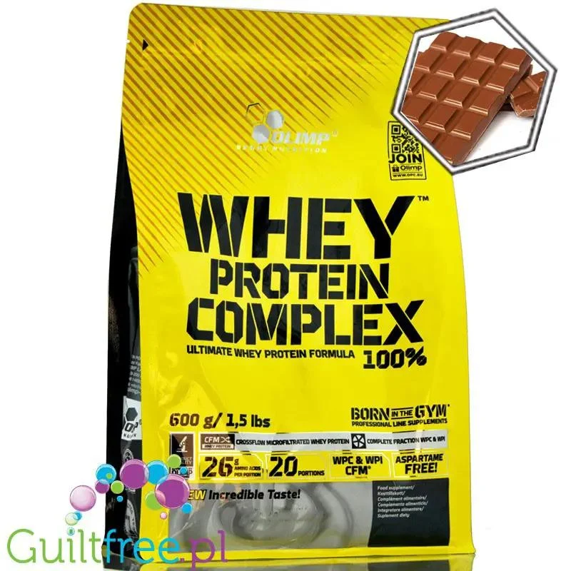 Olimp Whey Protein Complex 100% 0,6kg Chocolate, odżywka proteinowa (smak Czekoladowy)