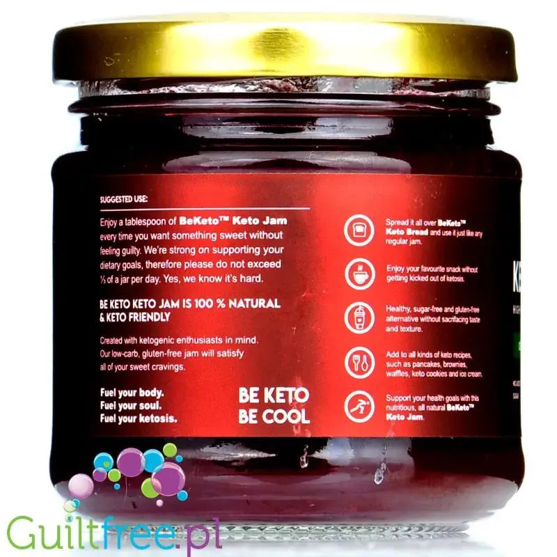 BeKeto Jam Cherry on Top - Keto Dżem™ Doskonale Wiśniowy 47kcal z erytrolem i ksylitolem