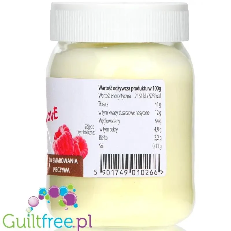 CD MalinoweLove - krem o smaku malinowym bez dodatku cukru, bez oleju palmowego