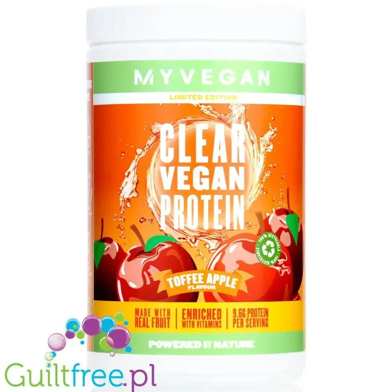 MyProtein Clear Vegan Protein Toffee Apple - wegański klarowny, ultra lekki hydrolizat, 20g białka w 114kcal