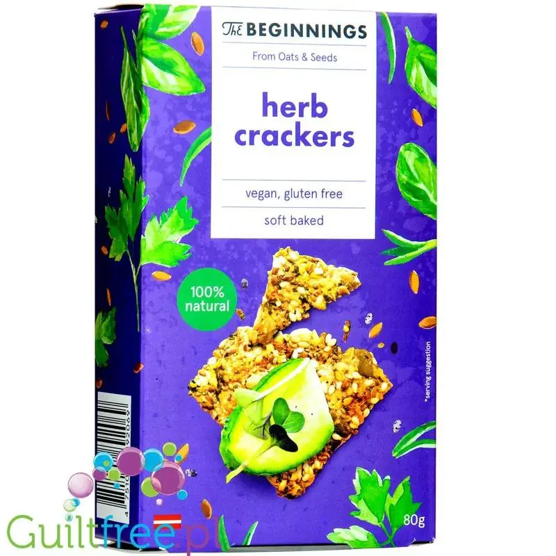 The Beginnings Herb Crackers - wegańskie bezglutenowe miękkie krakersy ziołowe