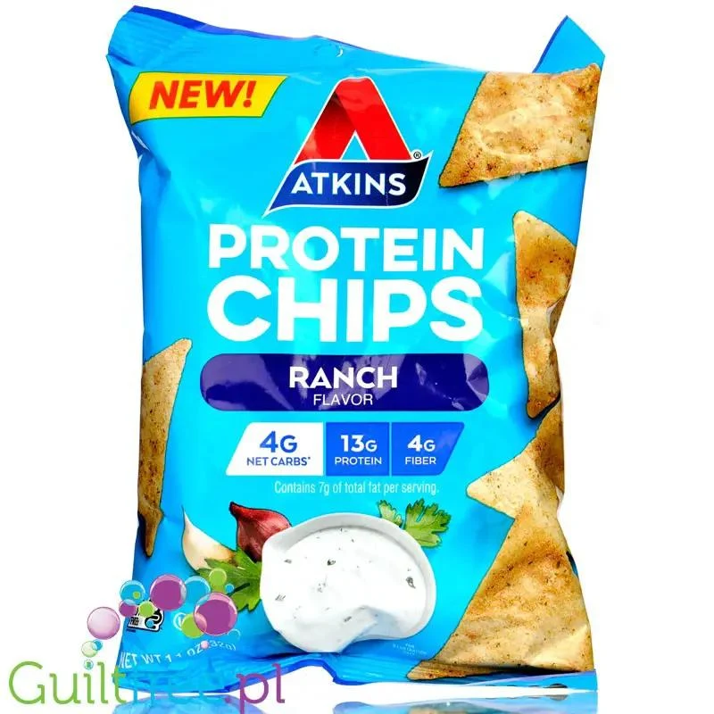 Atkins Protein Chips Ranch - serowo-śmietanowe chipsy białkowe 13g białka