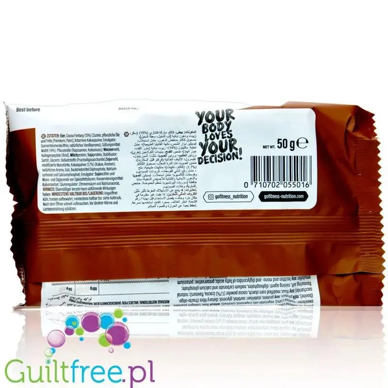 Go Fitness Protein Waffle Double Choc - czekoladowy gofr proteinowy 12g białka & 214kcal