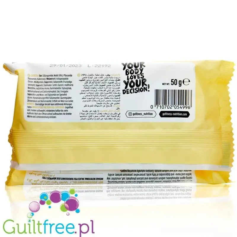 Go Fitness Protein Waffle Vanilla - waniliowy gofr proteinowy 12g białka & 205kcal