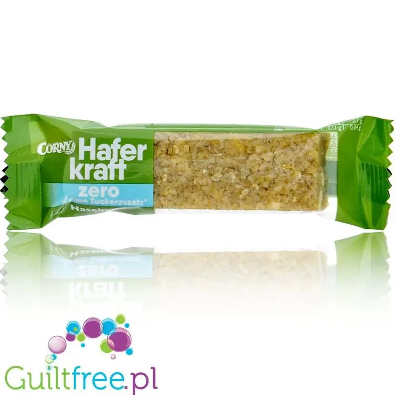 Corny Haferkraft Zero, Haselnuss - zbożowy batonik pełnoziarnisty bez cukru 125kcal