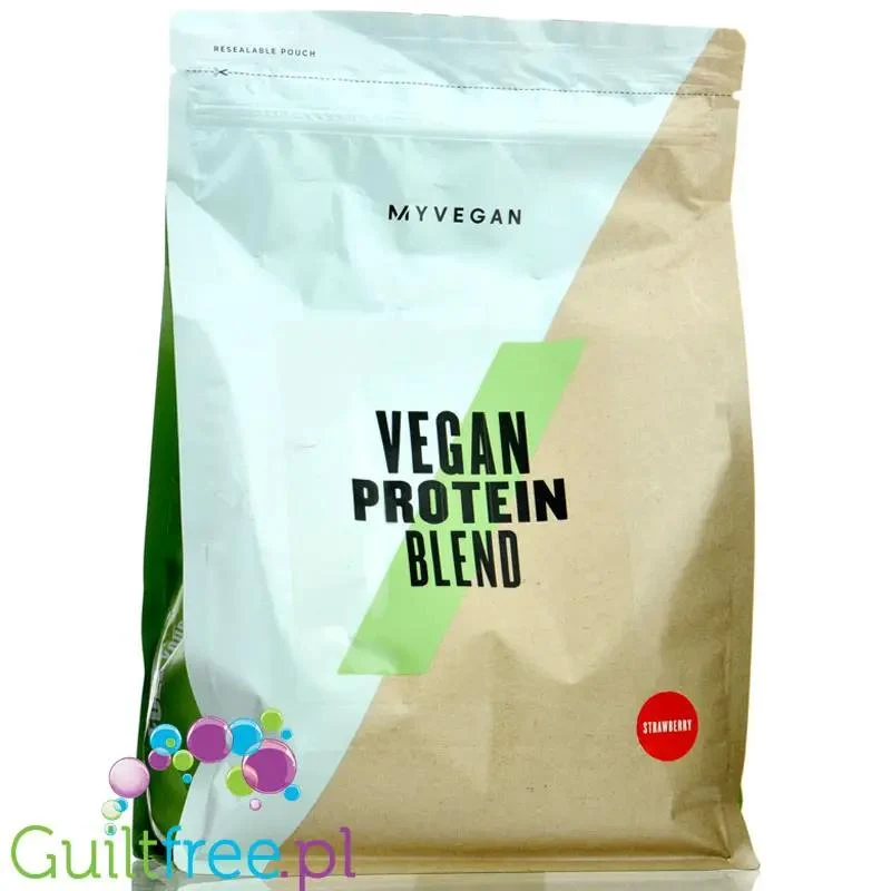 MyProtein Impact Vegan Protein Blend Strawberry 1kg - truskawkowa wegańska odżywka białkowa bez soi