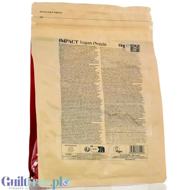 MyProtein Impact Vegan Protein Blend Banana 1kg - bananowa wegańska odżywka białkowa bez soi