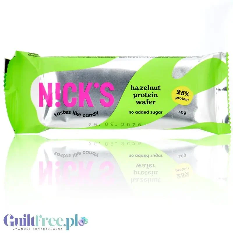 N!CK'S Nicks Protein Wafer Hazelnut - bezglutenowy wafelek proteinowy z kremem orzechowym w polewie czekoladowej