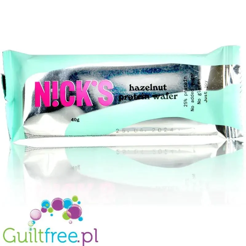 N!CK'S Nicks Protein Wafer Hazelnut - bezglutenowy wafelek proteinowy z kremem orzechowym w polewie czekoladowej