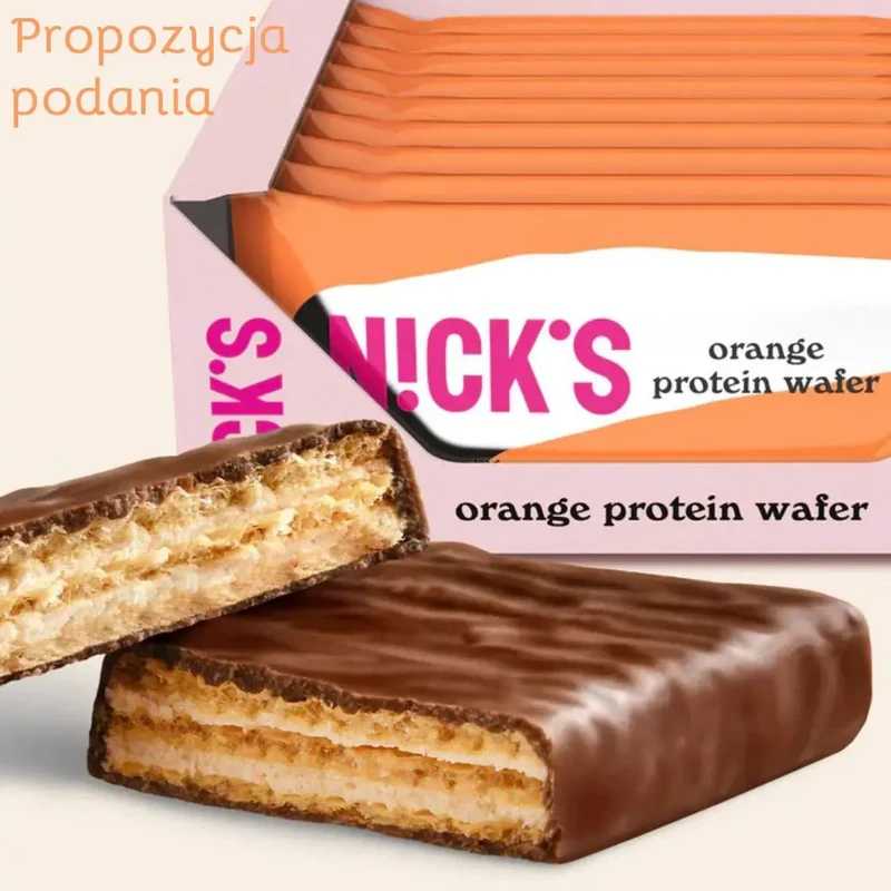 N!CK'S Nicks Protein Waffer, Chocolate Orange - bezglutenowy wafelek proteinowy, Czekolada & Pomarańcza