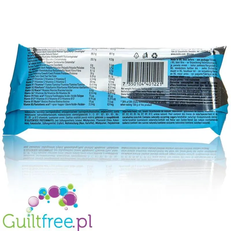 N!CK'S Nicks Protein Waffer, Milk Chocolate - bezglutenowy wafelek proteinowy, Mleczna Czekolada