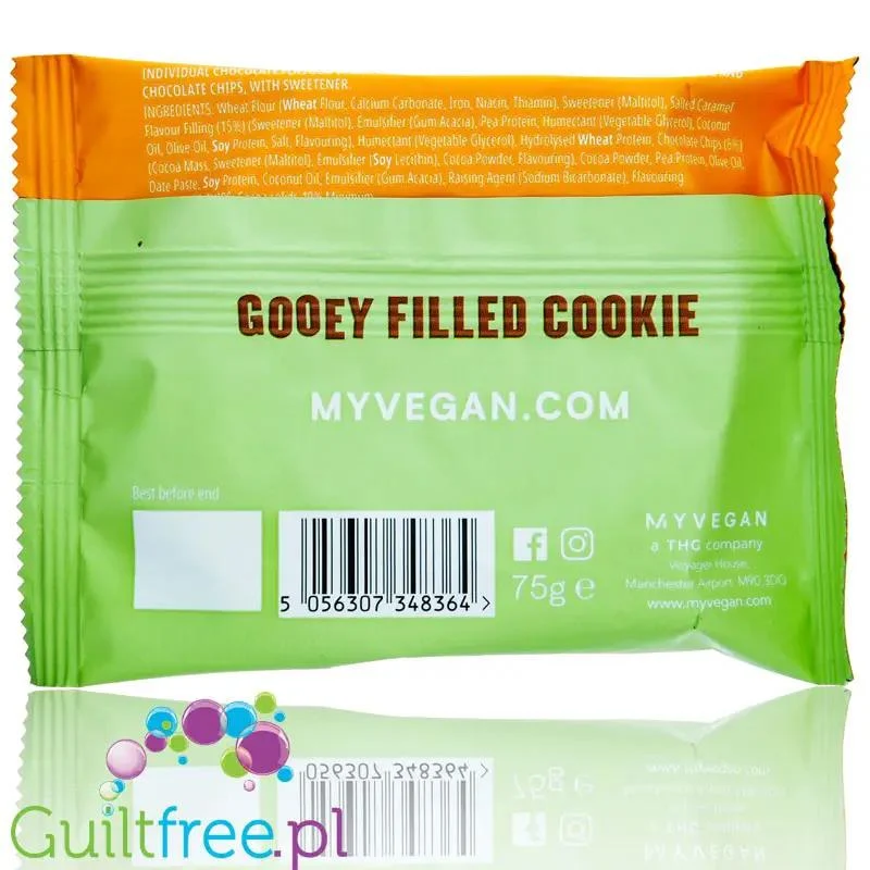 MyProtein Vegan Gooey Filled Protein Cookie Chocolate & Salted Caramel - wegańskie ciastko białkowe