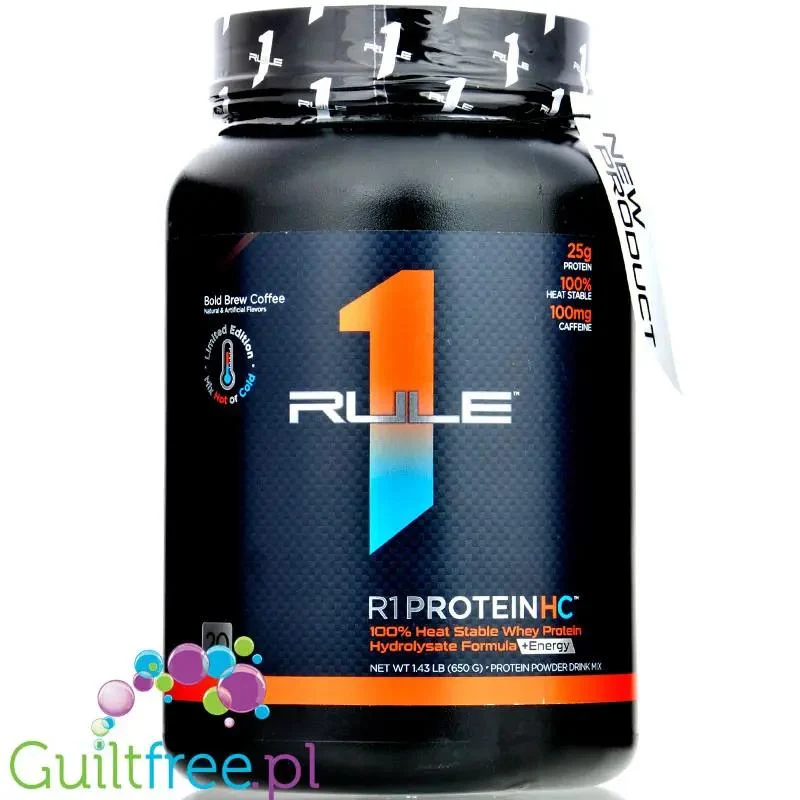 Rule One R1 Protein HC, Bold Brew Coffee - odżywka białkowa, hydrolizat z kofeiną na ciepło/zimno