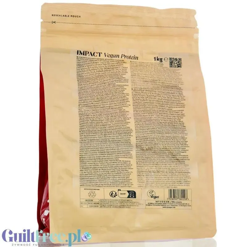 MyProtein Impact Vegan Protein Blend Coffee & Walnut 1KG - odżywka białkowa dla wegan, smak Kawa & Orzech Włoski
