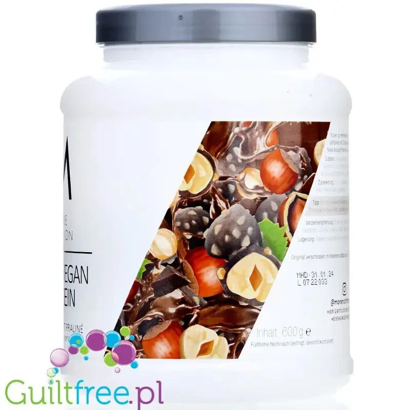 More Nutrition Total Vegan Protein Nuss-Nougat Praliné 0,6kg - wegańska odżywka na białku grochu, dyni i słonecznikowym