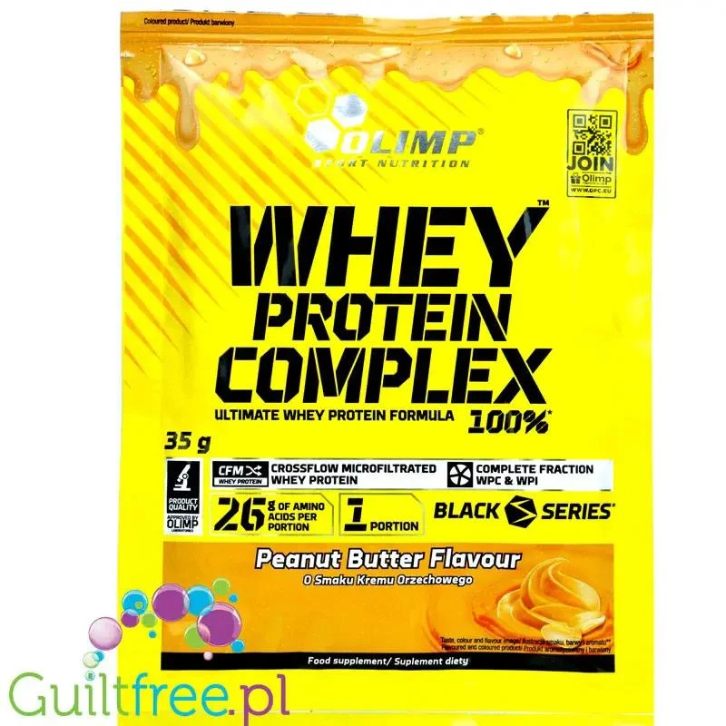 Olimp Whey Protein Complex Peanut Butter, saszetka, odżywka białkowa o smaku masła orzechowego