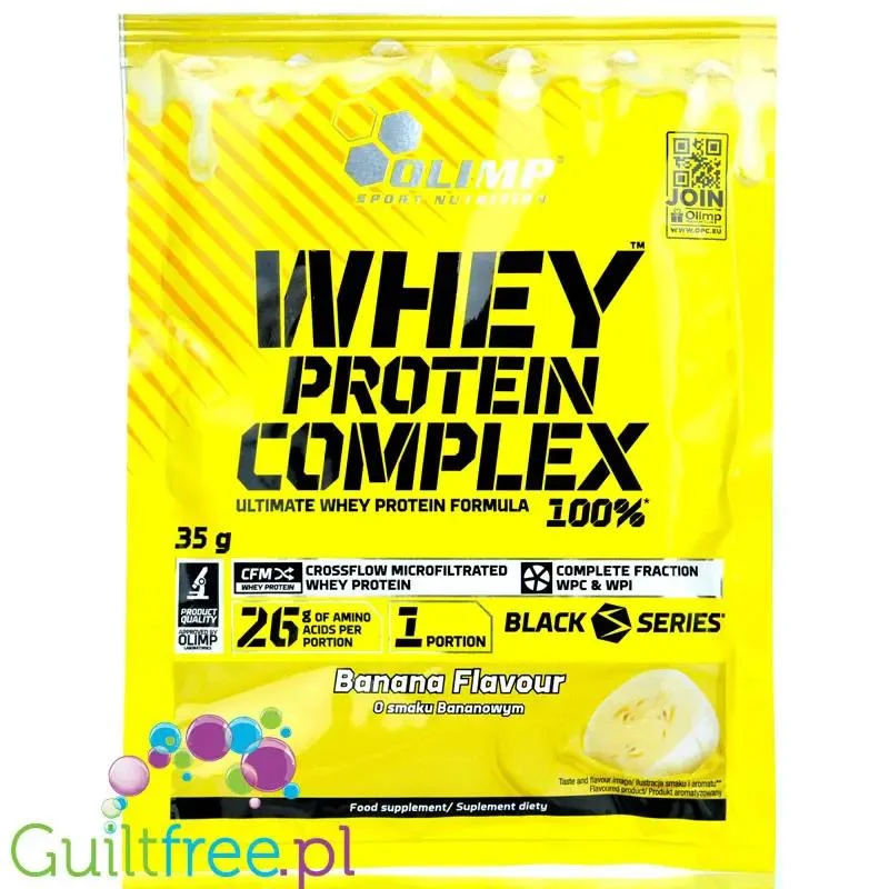 Olimp Whey Protein Complex Banana, saszetka, odżywka białkowa o smaku bananowym