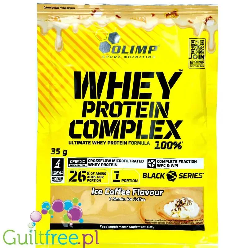 Olimp Whey Protein Complex Ice Coffee, saszetka, odżywka białkowa o smaku kawowym