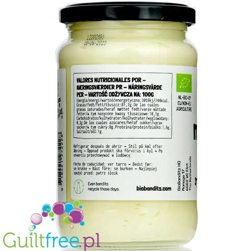 Bio Bandits Organic Mayo - keto majonez jajeczny bez cukru i węglowodanów