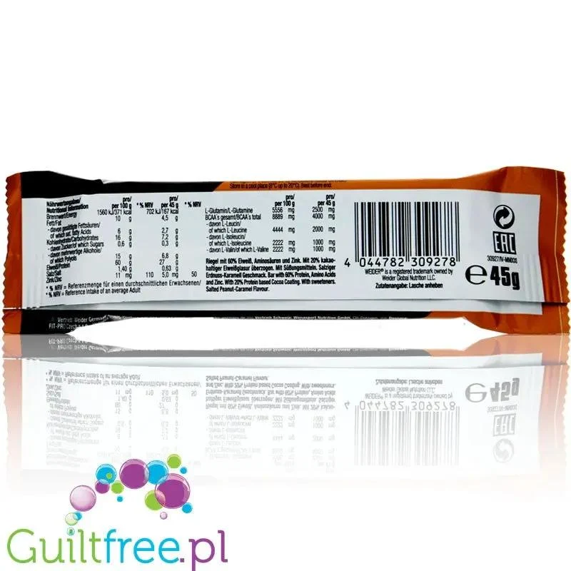 Weider 60% Protein Bar Salted Peanut-Caramel - baton proteinowy 27g białka & 167kcal