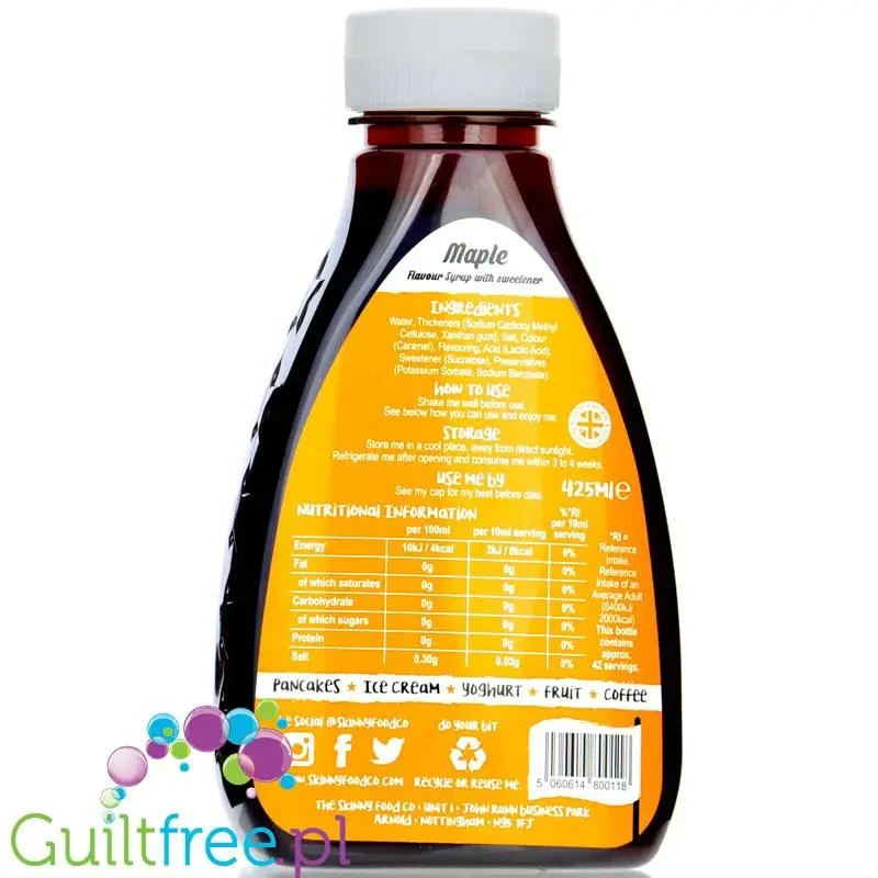 Skinny Food Maple - syrop zero kalorii o smaku syropu klonowego