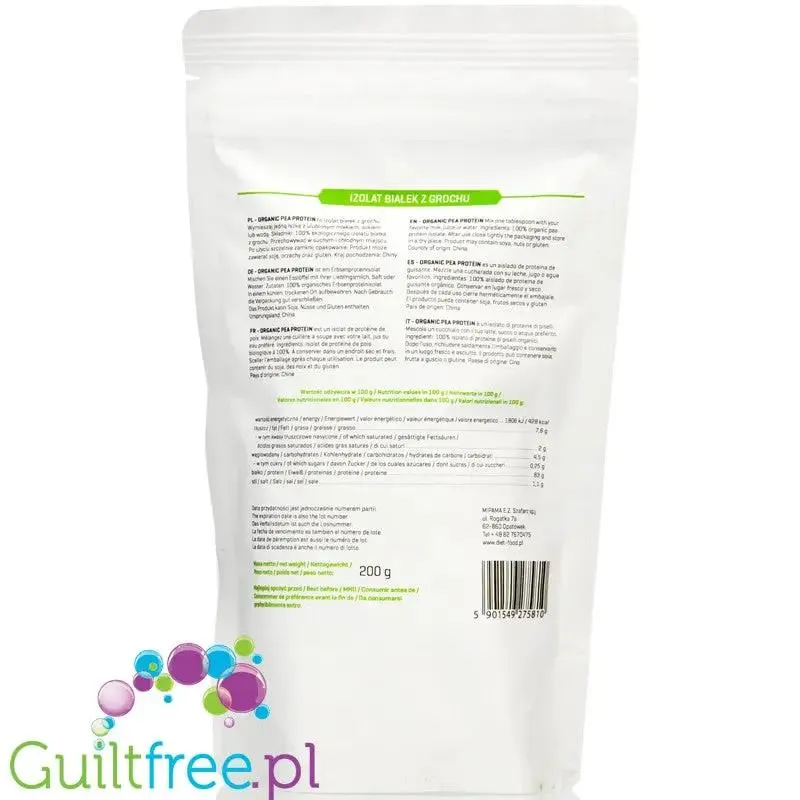 Diet Food Organic Pea Protein - bio białko grochu 100% bez słodzików i aromatów