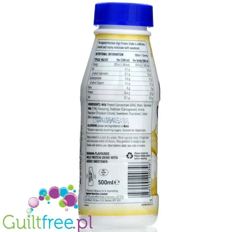 Applied Nutrition Protein Shake Banana Delight - gotowy szejk proteinowy 42g białka & 240kcal