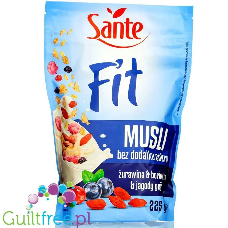 Sante Fit Musli Żurawina, Borówka & Goji bez dodatku cukru