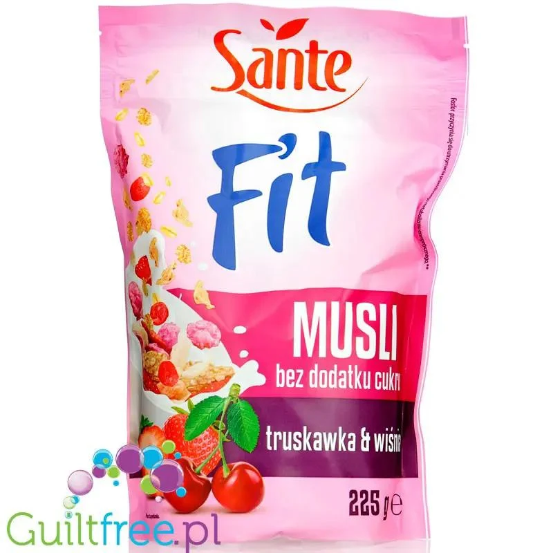 Sante Fit Musli Truskawka & Wiśnia bez dodatku cukru