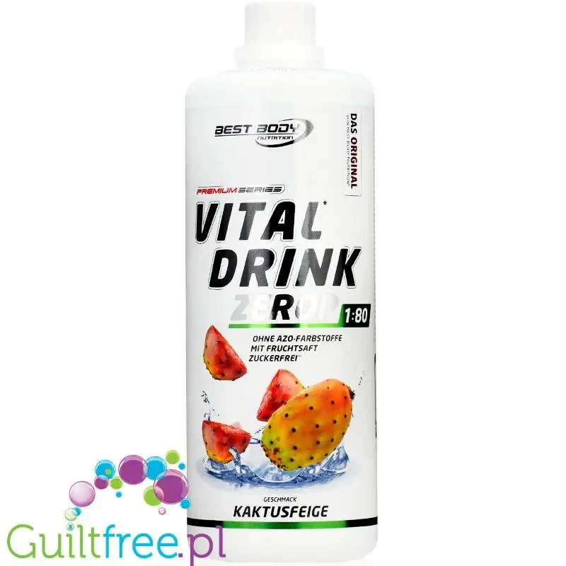 Vital Drink Cactus 1L - koncentrat bez cukru z witaminami, Opuncja Figowa