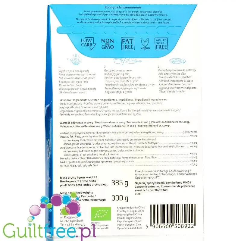 Diet Food Organic Makaron Shirataki Ryż 300g - makaron konjak zero