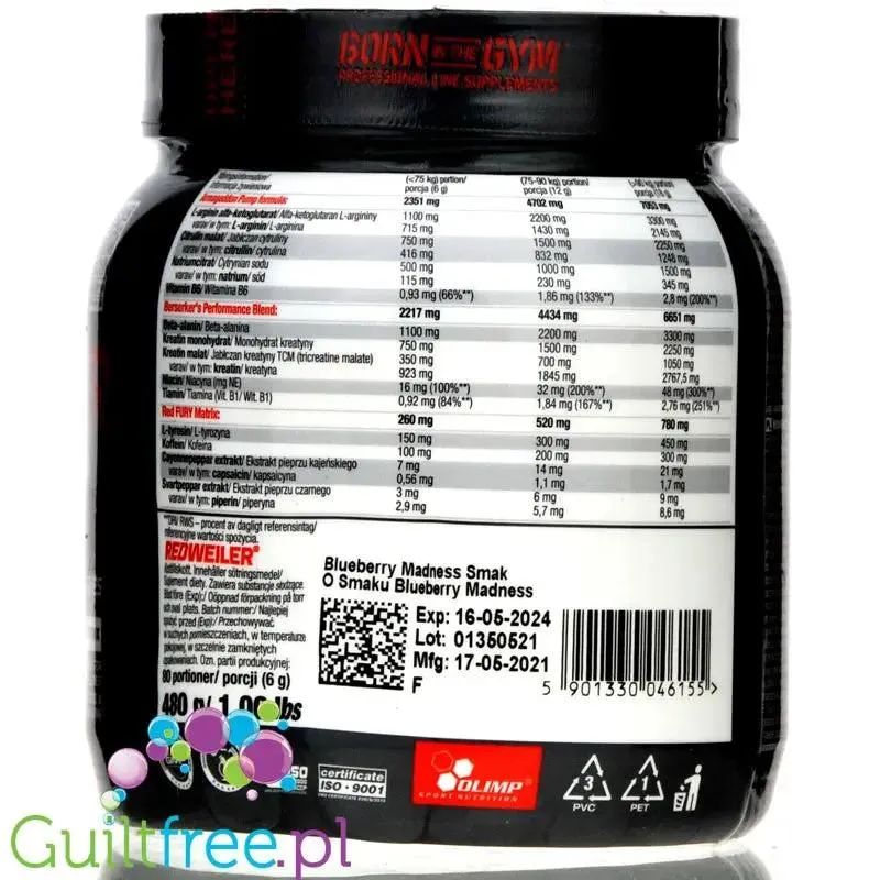 Olimp Redweiler Raging Cola 480g preworkout