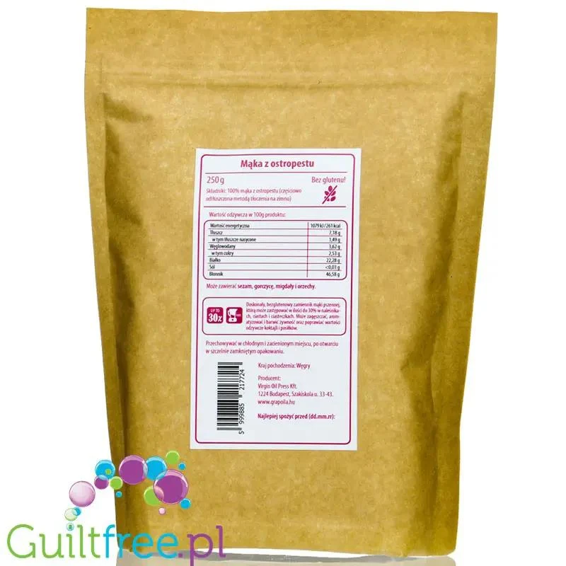 Grapoila Milk Thistle Seed - odtłuszczona mąka z ostropestu plamistego, 3% węglowodanów