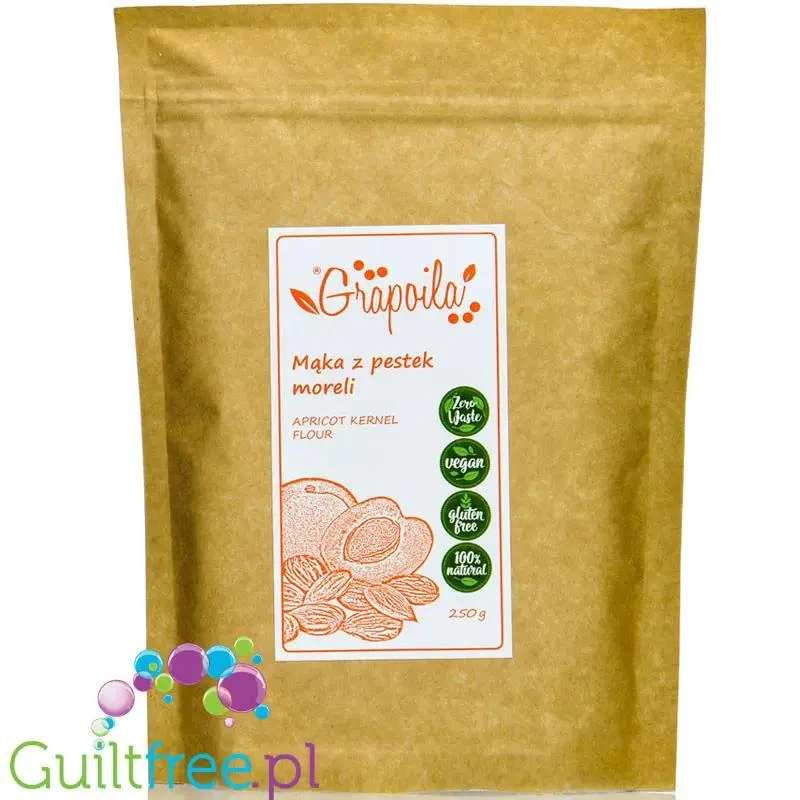 Grapoila Apricot Seed - odtłuszczona mąka z pestek moreli, 34% węglowodanów