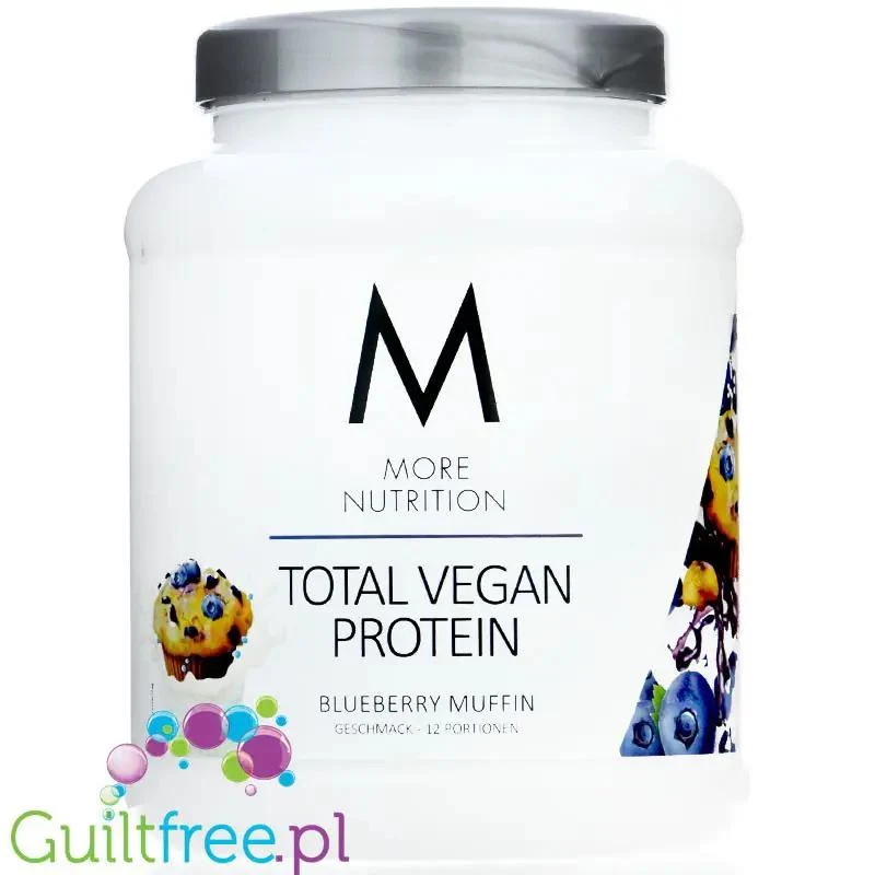 More Nutrition Total Vegan Protein Blueberry Muffin 0,6kg - wegańska odżywka na białku grochu, dyni i słonecznikowym