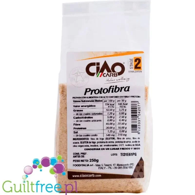 Ciao Carb ProtoFibra Stage2 - niskowęglowodanowa bułka tarta, 48g błonnika