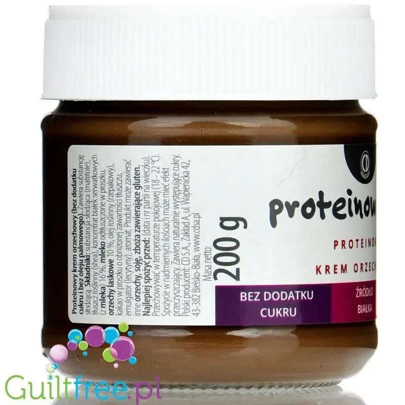 CD ProteinoweLove - krem kakaowy z orzechami laskowymi bez cukru i bez oleju palmowego