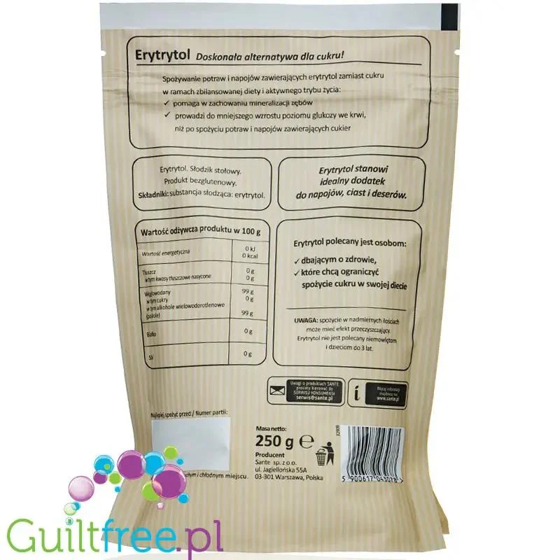 Sante Skarby Ziemi Erytrol 250g, zamiennik cukru 0kcal