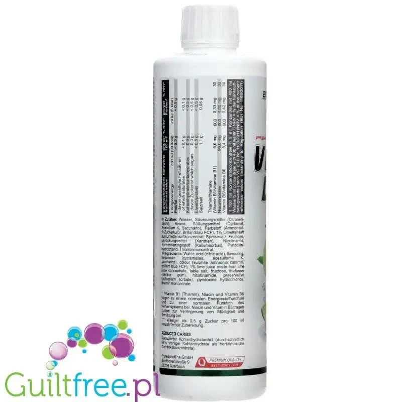 Vital Drink Green Tea Lime 500ml - koncentrat bez cukru z witaminami, Zielona Herbata & Limonka