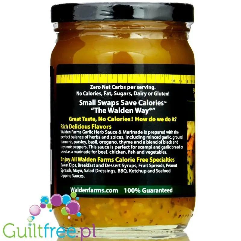 Walden Farms Pasta Sauce, Garlic & Herb USA - 0kcal, sos sos czosnkowo-ziołowy bez sukralozy