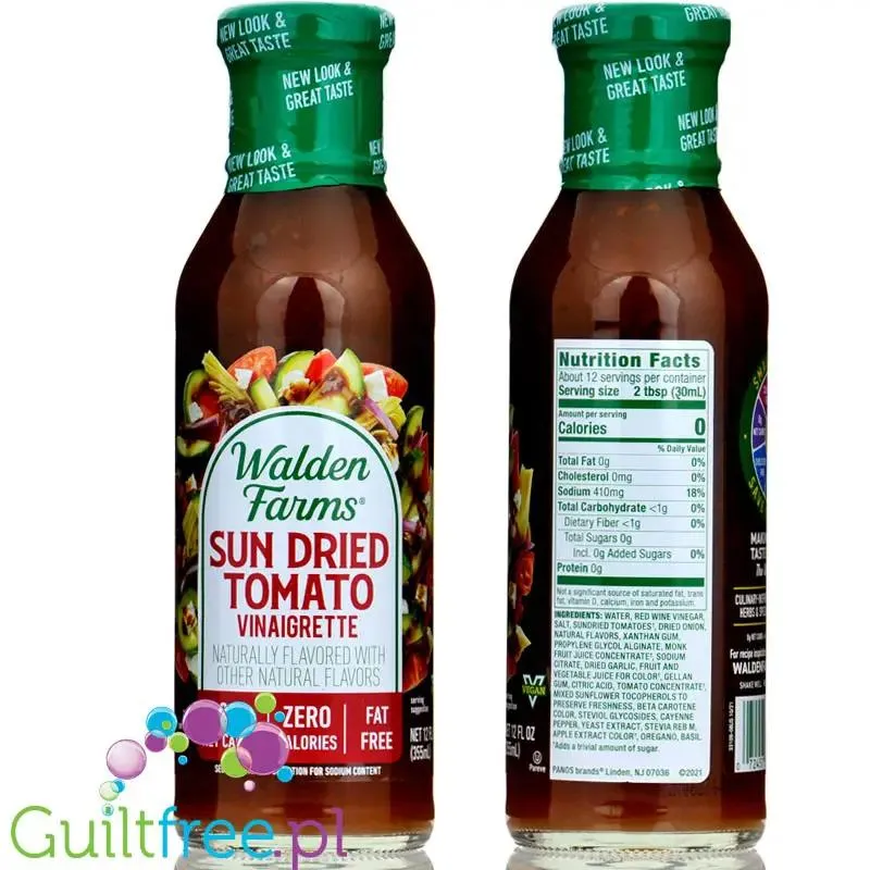 Walden Farms Keto Dressing, Sun Dried Tomato Vinaigrette USA - 0kcal winegret z suszonymi pomidorami bez sukralozy