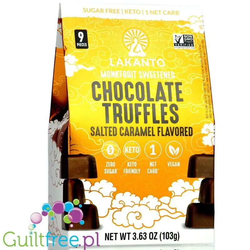 Lakanto Keto Chocolate Salted Caramel Truffles - wegańskie praliny z ciemnej czekolady bez cukru