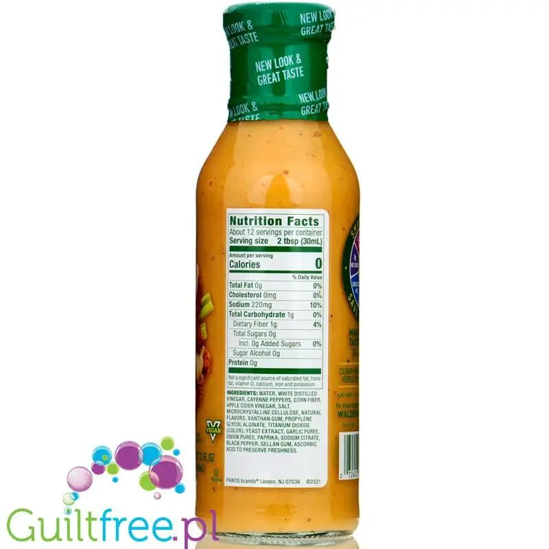 Walden Farms Dressing, Buffalo Ranch USA - 0kcal, pikantny sos do skrzydełek z kurczaka ze stewią