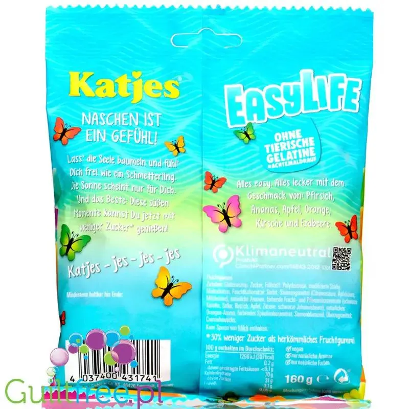 Katjes Sweet Life - wegańskie żelki 30% mniej cukru bez słodzików