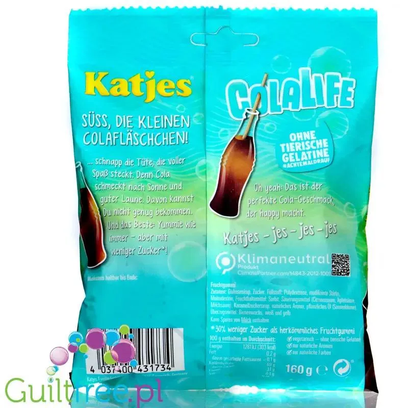 Katjes Colalife - wegańskie żelki 30% mniej cukru bez słodzików