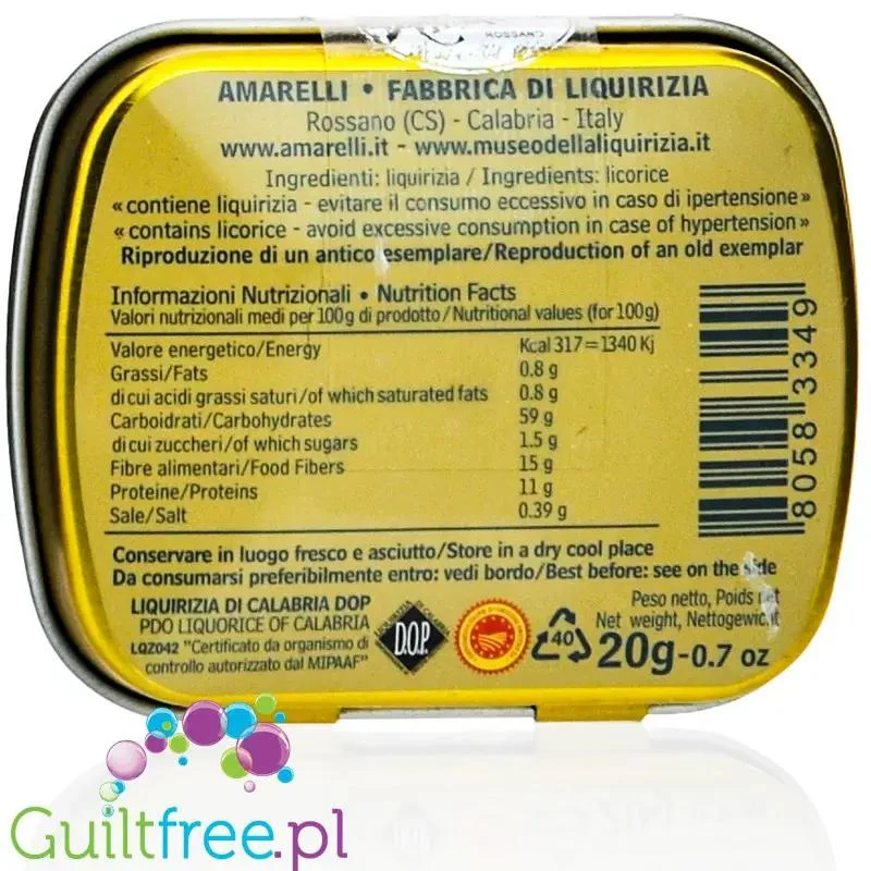 Amarelli Liquirizia di Calabria Barone - kalabryjskie drażetki lukrecjowe 100% bez dodatku cukru